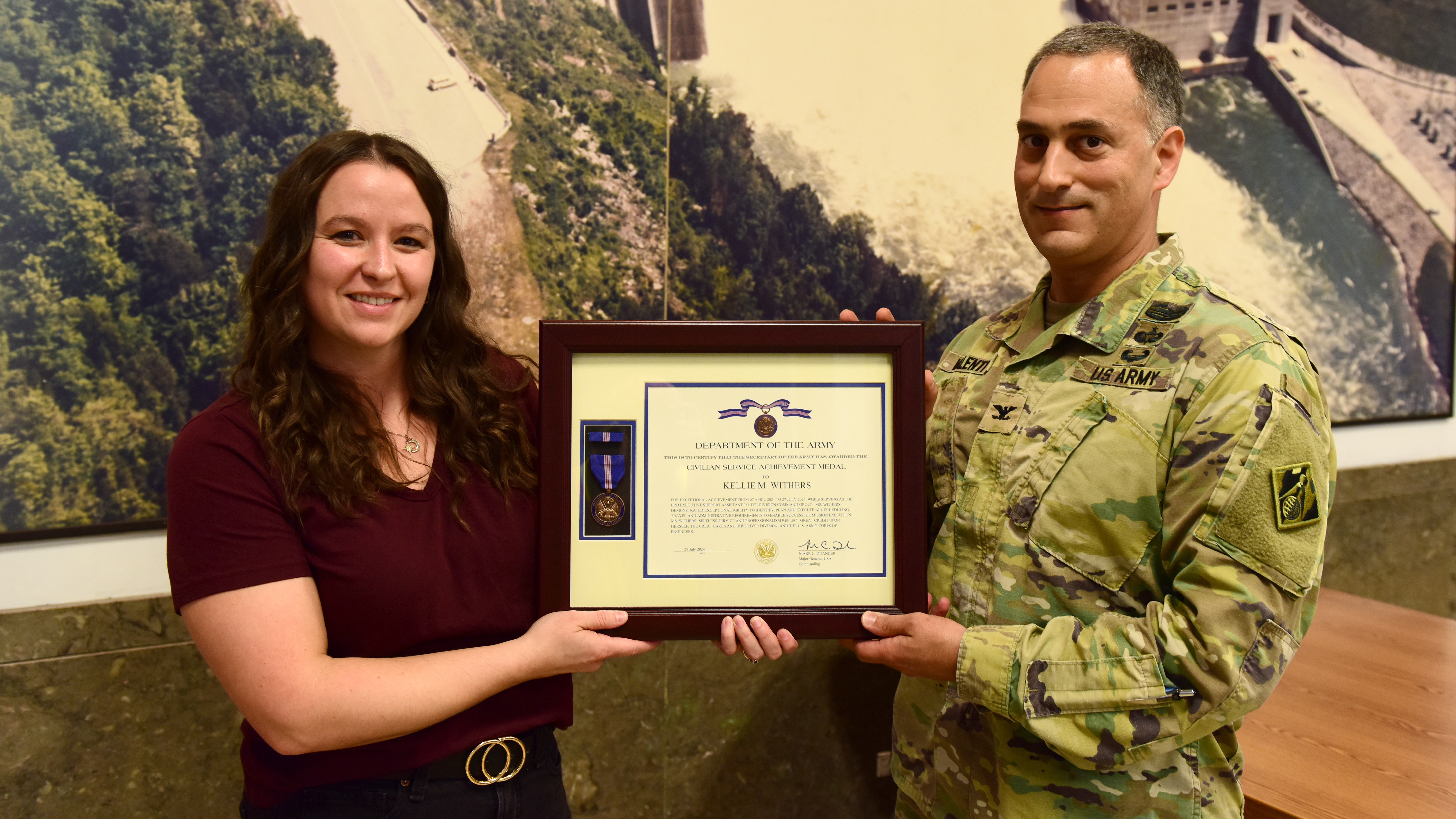 Colonel lauds Center Hill Powerplant administrative assistant