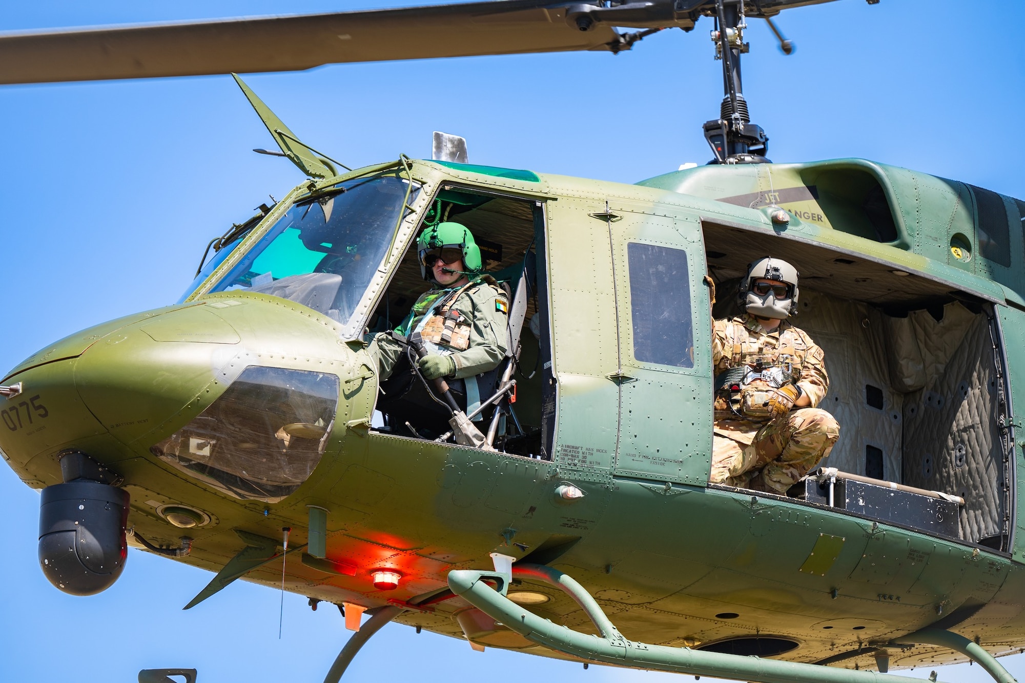 The 582nd Helicopter Group has welcomed a new partnership with the Irish Air Corps to exchange knowledge, techniques and procedures.The 40 HS and Malmstrom hosted two Irish AW-139 Helicopter pilots through the AFGSC’s intensive High Alpine Advanced Flying Technique (HAAFT) course, comprised of 13 hours of academics and 12 flights, totaling 41.5 hours in the UH-1N Huey. This course teaches advanced helicopter handling, mountain flying and power management principles in the UH-1N and will transition to the MH-139 as it comes online in the near future. Pilots were exposed to a variety of challenging high altitude landing areas, including a one-skid hovers to a rock shelf, deep saddles, cirque/dead-end valleys, alpine meadows, pinnacles and ridgeline landings.  In exchange, the 582 HG is planning to send aviators to fly with the Irish Air Corps to train in the AW-139.The lessons gleamed from these interactions will save countless manhours, easing the path of transition from the UH-1N to MH-139 and enhancing our flight safety awareness as we learn to fly, fight, and win with our newest helicopter.