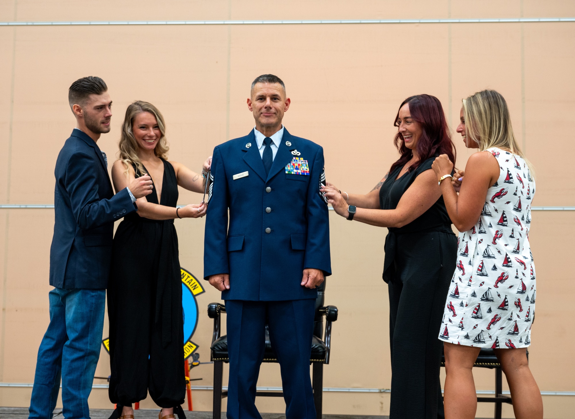Airman is promoted.