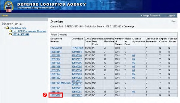 Select an item in the Document Number column to view the tech data available for download.