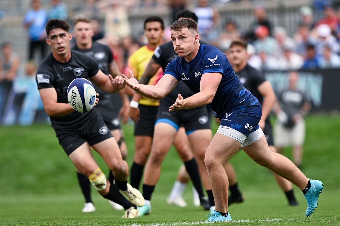 The 2024 Armed Forces Men’s Rugby Championship hosted at Infinity Park in Glendale, Colo. from Aug. 23 to Aug 25 features service members from the Army, Marine Corps, Navy, Air Force and Coast Guard. Teams will battle it out for gold. (DoD photo by EJ Hersom)