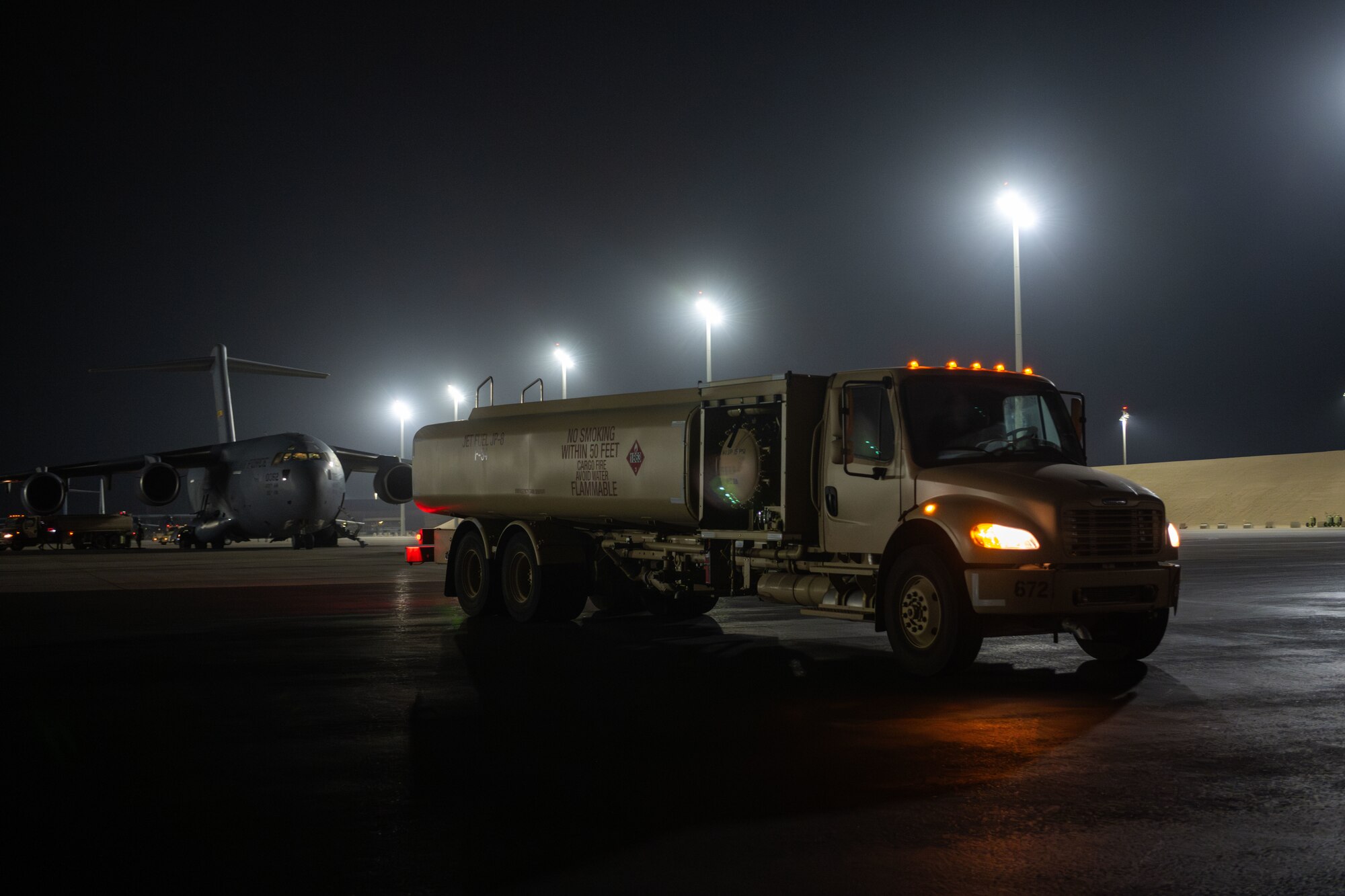 he 379th ELRS Fuels Flight supports 20 partnered nations throughout the USCENTCOM AOR. These regional partners operate alongside the 379th Air Expeditionary Wing in support of the Ninth Air Force’s (U.S. Air Forces Central) mission to maintain peace and stability across the region. (U.S. Air Force photo)