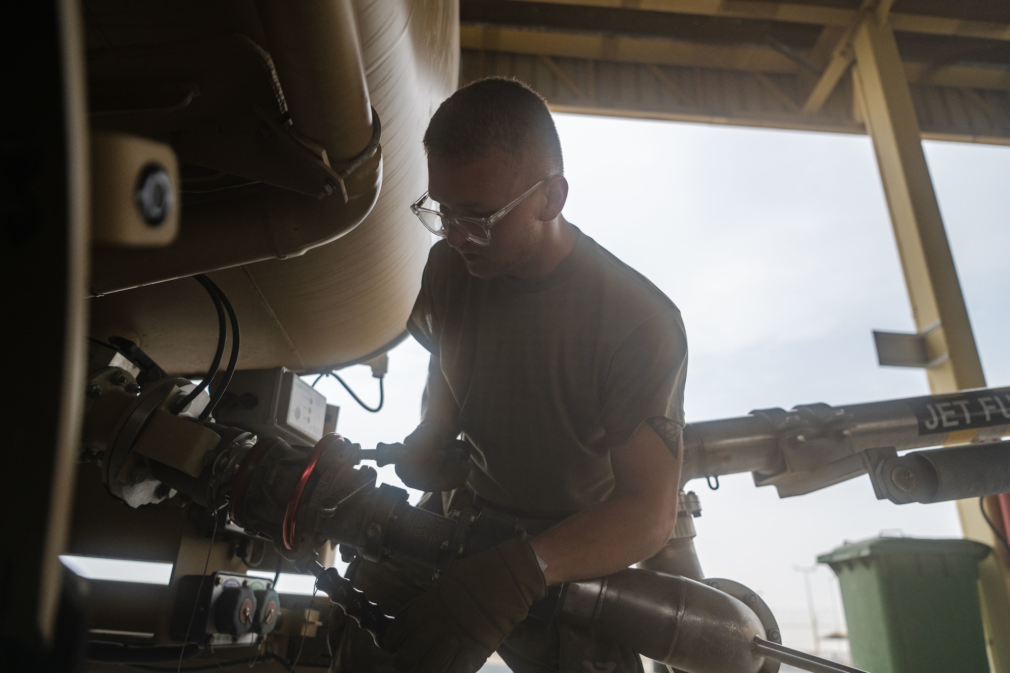 he 379th ELRS Fuels Flight supports 20 partnered nations throughout the USCENTCOM AOR. These regional partners operate alongside the 379th Air Expeditionary Wing in support of the Ninth Air Force’s (U.S. Air Forces Central) mission to maintain peace and stability across the region. (U.S. Air Force photo)