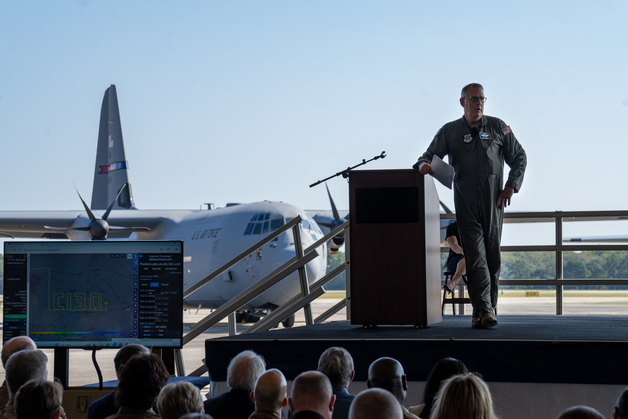 Gen. Mike Minihan speaks on stage