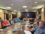 Group discussion in a conference room