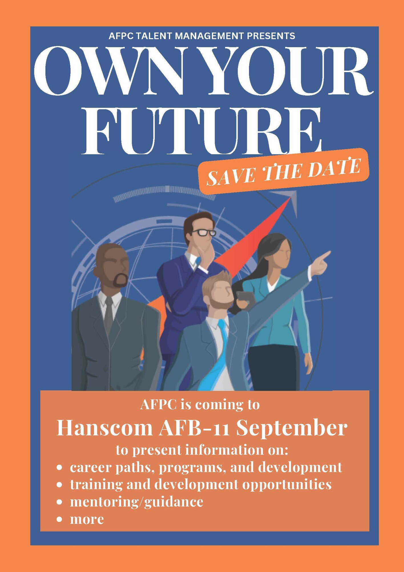 Graphic illustration of Air Force Personnel Center 'Own Your Future' event.