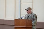 Col. Michael Maginness, 2nd Bomb Wing commander, gives remarks during the 2nd Communications Building ribbon-cutting ceremony at Barksdale Air Force Base, Aug. 28, 2024. The new 2nd CS building will allow Barksdale to press into the next century of communication warfare. (U.S. Air Force photo by Airman 1st Class Aaron Hill)