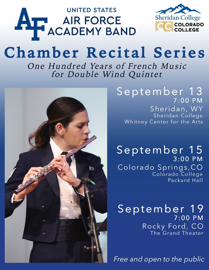100 Years of French Music! A musical tour de force, music of Bernard, Milhaud, Francaix and Enescu performed by our Double Quintet and conducted by Captain Michael Flynn