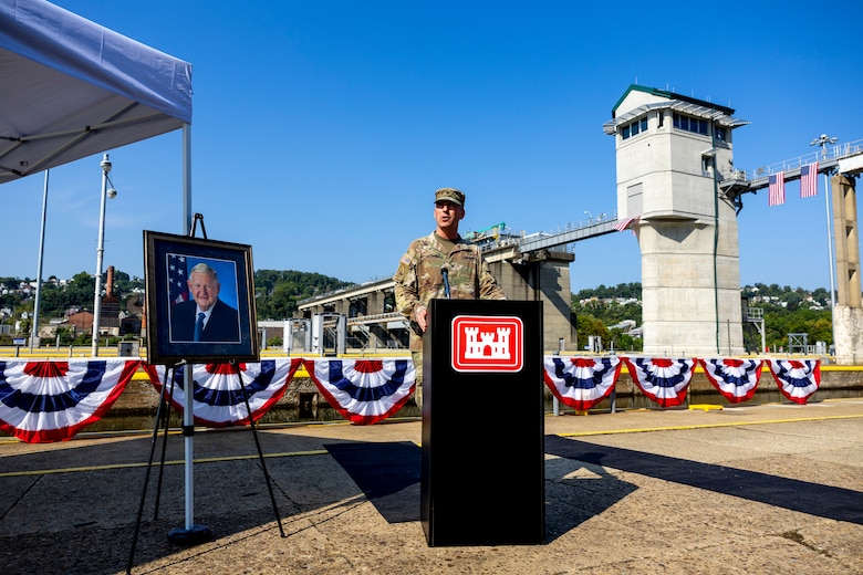 Ribbon-cutting ceremony for the John P. Murtha Locks and Dam.