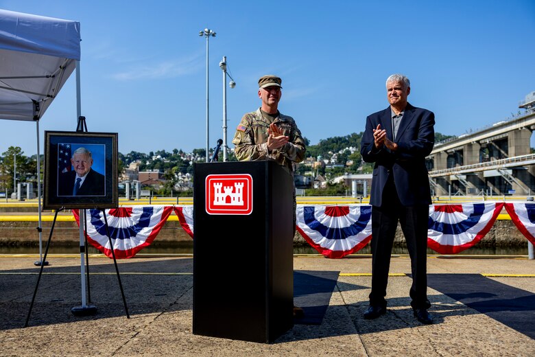 Ribbon-cutting ceremony for the John P. Murtha Locks and Dam.