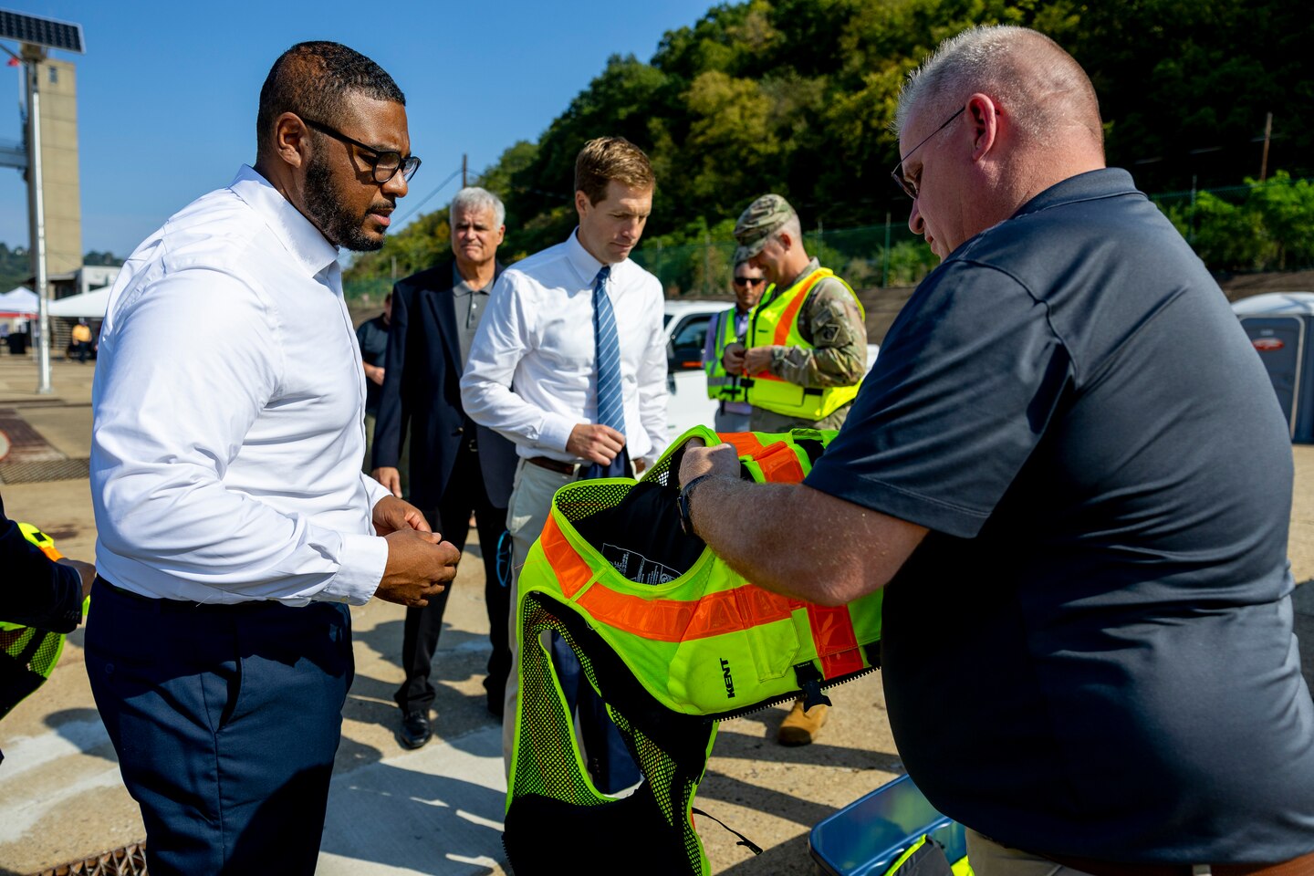 Ribbon-cutting ceremony for the John P. Murtha Locks and Dam.
