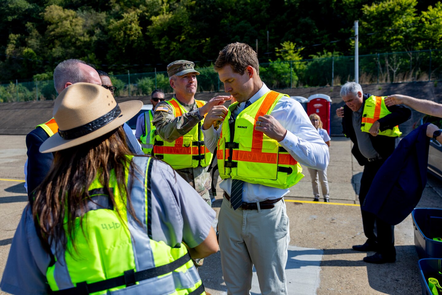 Ribbon-cutting ceremony for the John P. Murtha Locks and Dam.