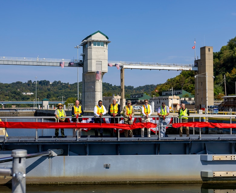 Ribbon-cutting ceremony for the John P. Murtha Locks and Dam.