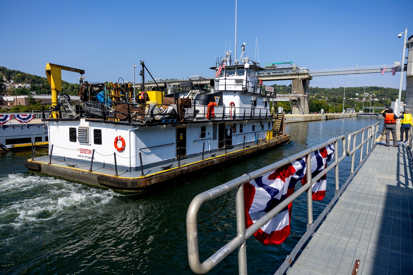 Ribbon-cutting ceremony for the John P. Murtha Locks and Dam.