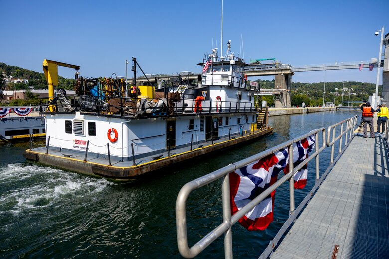 Ribbon-cutting ceremony for the John P. Murtha Locks and Dam.