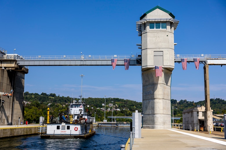 Ribbon-cutting ceremony for the John P. Murtha Locks and Dam.