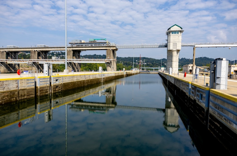 Ribbon-cutting ceremony for the John P. Murtha Locks and Dam.