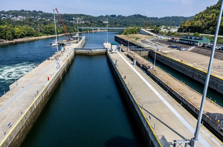 Ribbon-cutting ceremony for the John P. Murtha Locks and Dam.
