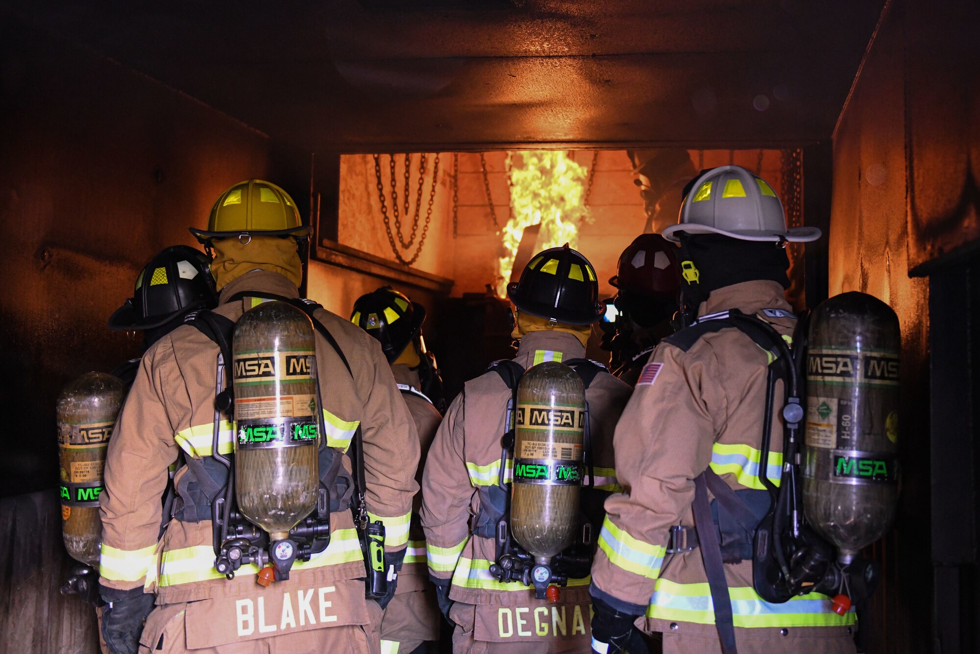 Firefighters training