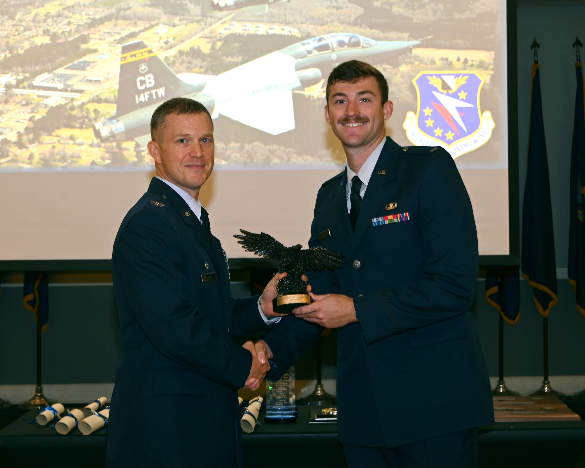 Presentation of the Air Education and Training Command commander's trophy.