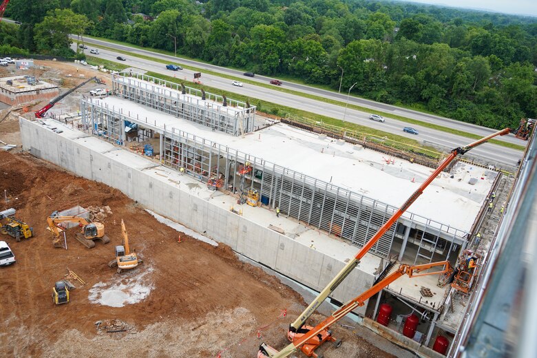 Construction continues on the Central Utility Plant on the site of the Louisville VA Medical Center June 5, 2024.