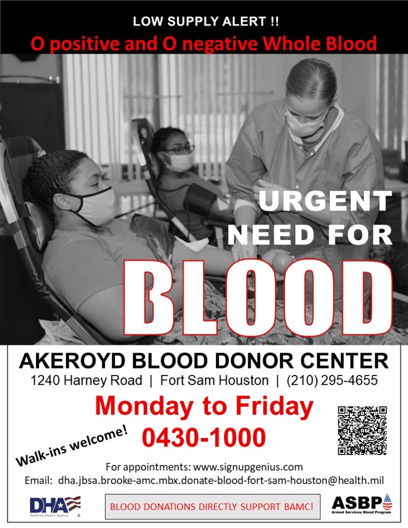 BAMC urgently seeking blood donations