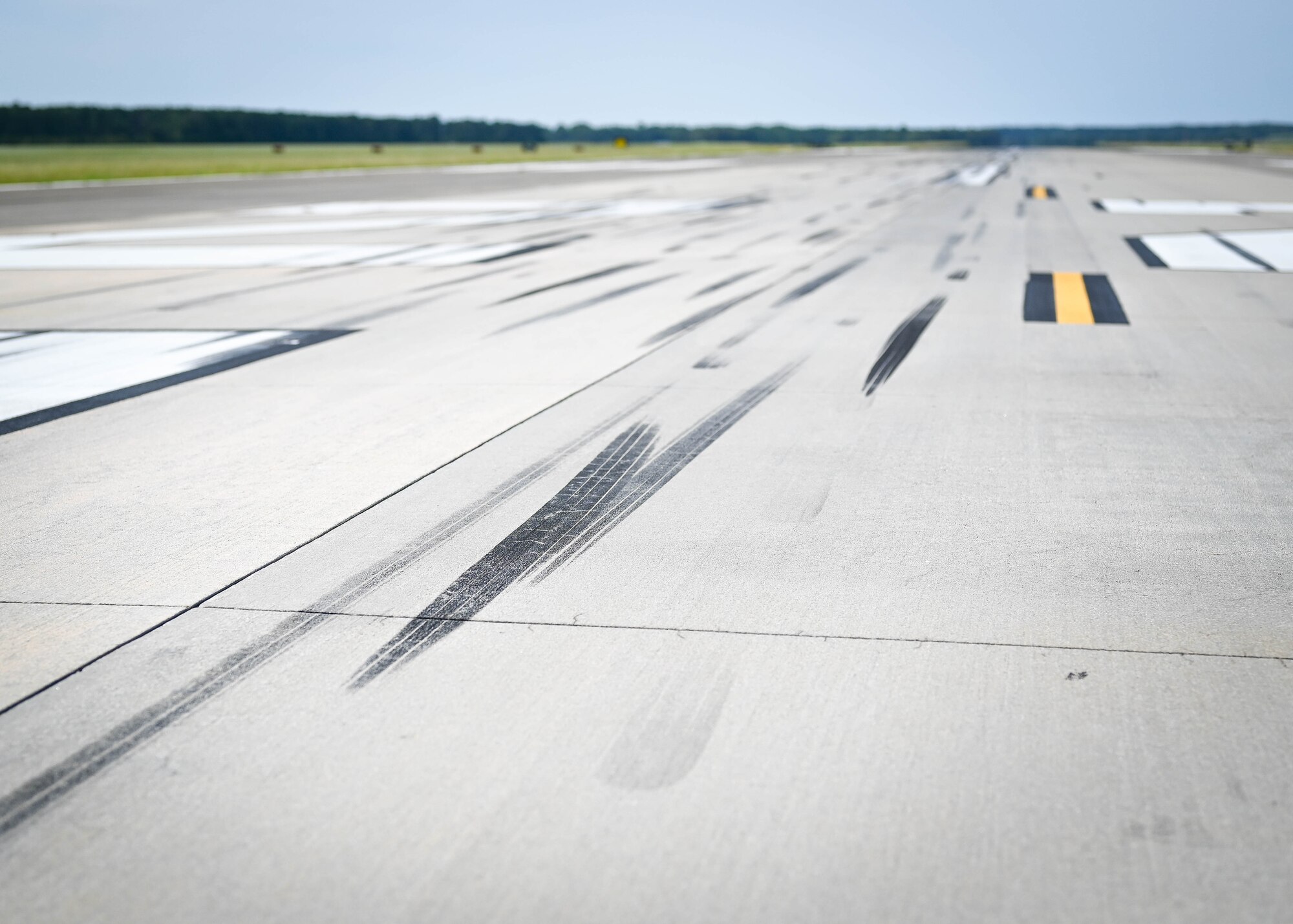 The runway on the flight line.
