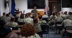 Master Chief Blake G. Schimmel, command master chief, Naval Sea Systems Command, speaks with Sailors at Trident Refit Facility, Bangor, Washington. (U.S. Navy photo by Lonnie Collier)