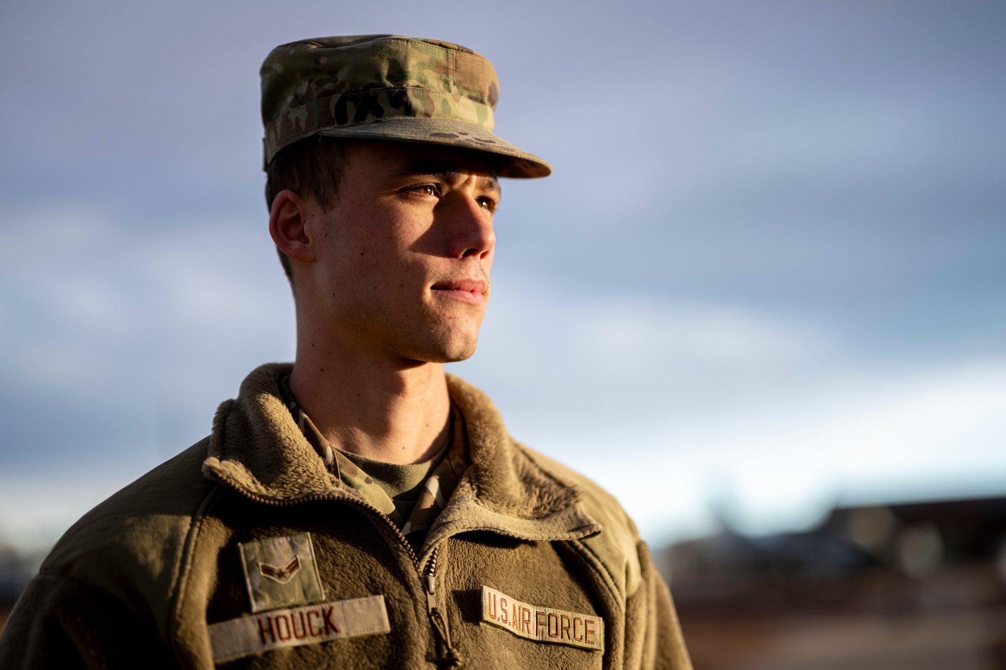 U.S. Air Force Airman 1st Class Charles Houck, 49th Comptroller Squadron financial analysis technician, poses for a photo at Holloman Air Force Base, New Mexico, Nov. 27, 2024.