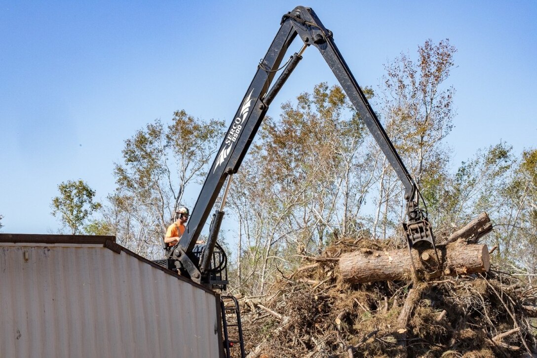The Hurricane Helene debris mission in Georgia requires the clearing of 1.9 cubic yards, which can present some challenging situations. Mission safety specialist Gary Little from Mobile District says, "Stay aware of debris, pay attention to where you are walking."