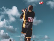 U.S. Army veteran Gene Calantoc throws the discus at the field event during the 2024 Department of Defense Warrior Games