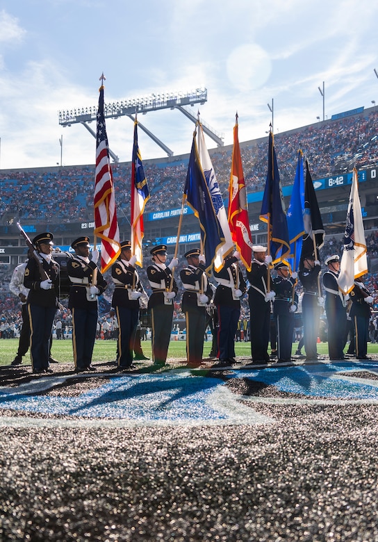 USARC Honor Guard represents during NFL Salute to Service game