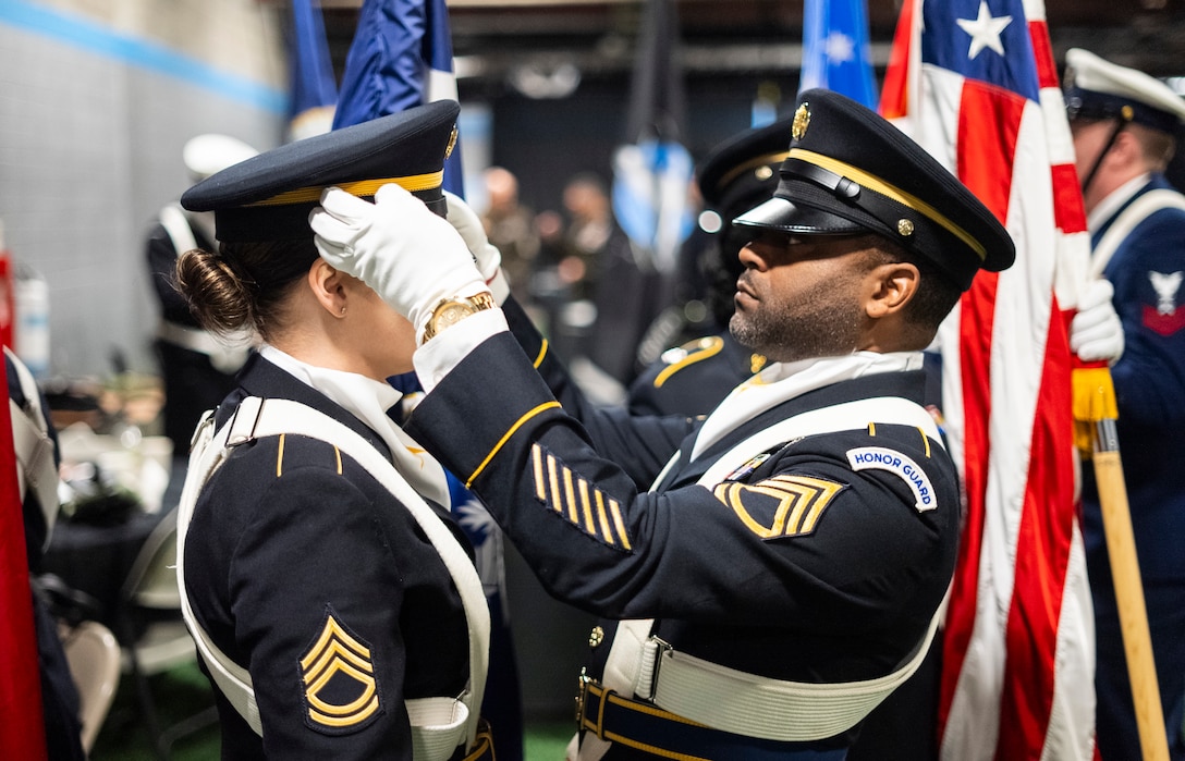 USARC Honor Guard represents during NFL Salute to Service game