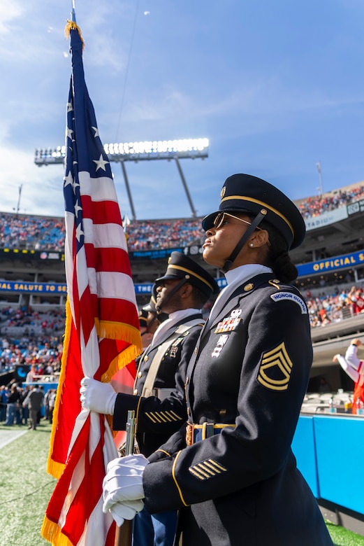 USARC Honor Guard represents during NFL Salute to Service game