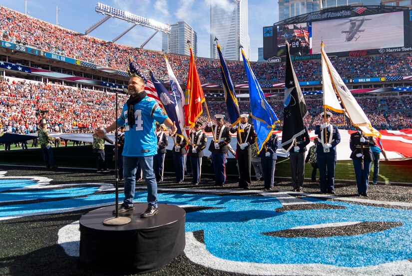 USARC Honor Guard represents during NFL Salute to Service game