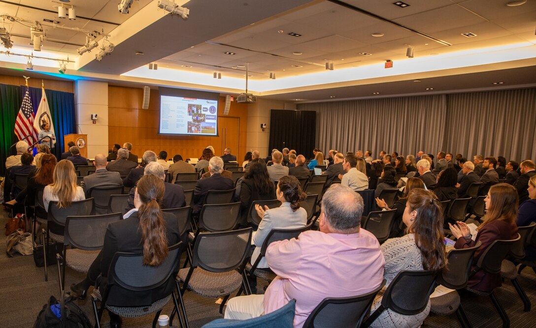 Guest speaker Dr. Aarthi Narayanan, professor in the department of biology at George Mason University, shared her research on vector-transmitted viral infectious diseases at the Host Directed Therapeutics Industry Day on 29 October.