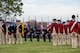 Soldiers assigned to the 3d U.S. Infantry Regiment (The Old Guard) stand in formation on Whipple Field during a ceremony