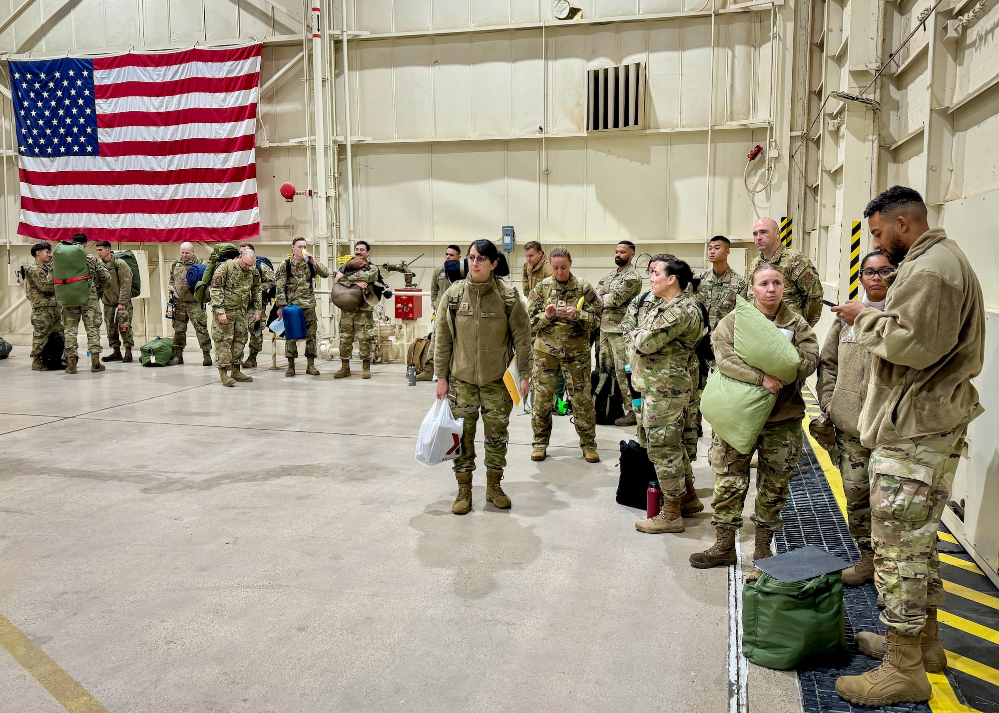 U.S. Air Force Reserve Citizen Airmen prepare to depart for Exercise Desert Hammer 25-1 at Luke Air Force Base, Ariz., Nov. 14, 2024. This large-scale exercise showcases the adaptability of Mission Ready Airmen, advancing the skills needed to thrive in the rapidly evolving challenges of global competition. (U.S. Air Force photo by Maj. Casey Staheli)