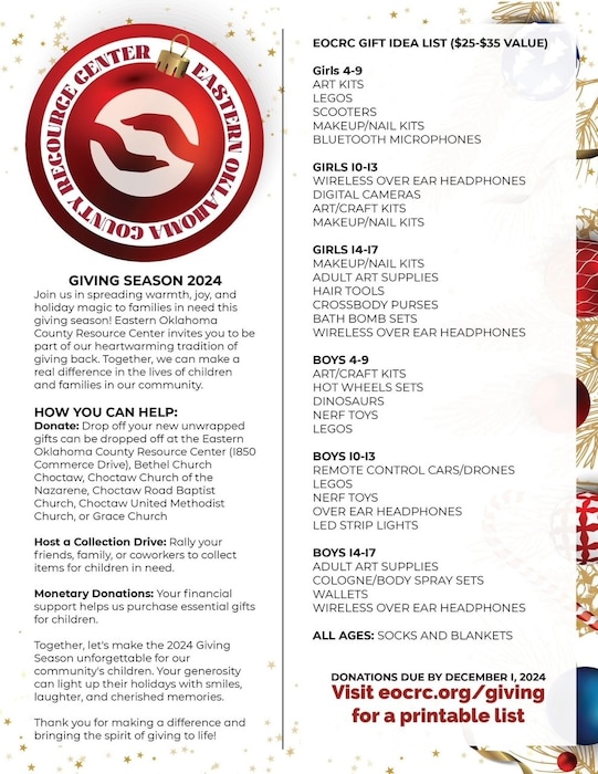 Flyer for Eastern Oklahoma County Resource Center.