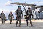 U.S. Marines with Marine Fighter Attack Squadron (VMFA) 312, Marine Aircraft Group 12, 1st Marine Aircraft Wing arrive at Misawa Air Base, Japan, in preparation for the Aviation Training Relocation program, Nov. 28, 2024. VMFA-312 is temporarily augmenting MAG-12, 1st MAW under the Unit Deployment Program, which aims to provide squadrons stationed in the continental United States with experience training in the Indo-Pacific. One of the ATR Program's primary focus is to enable U.S. and Japanese militaries to maintain readiness and enhance cohesion. (U.S. Marine Corps photo by Cpl. Chloe Johnson)