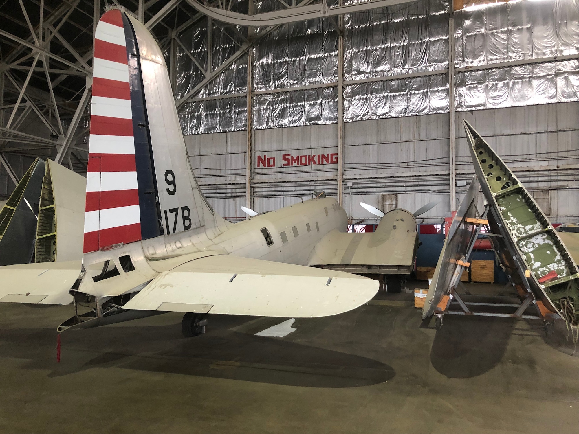 Douglas B-23 Dragon views in aircraft storage.