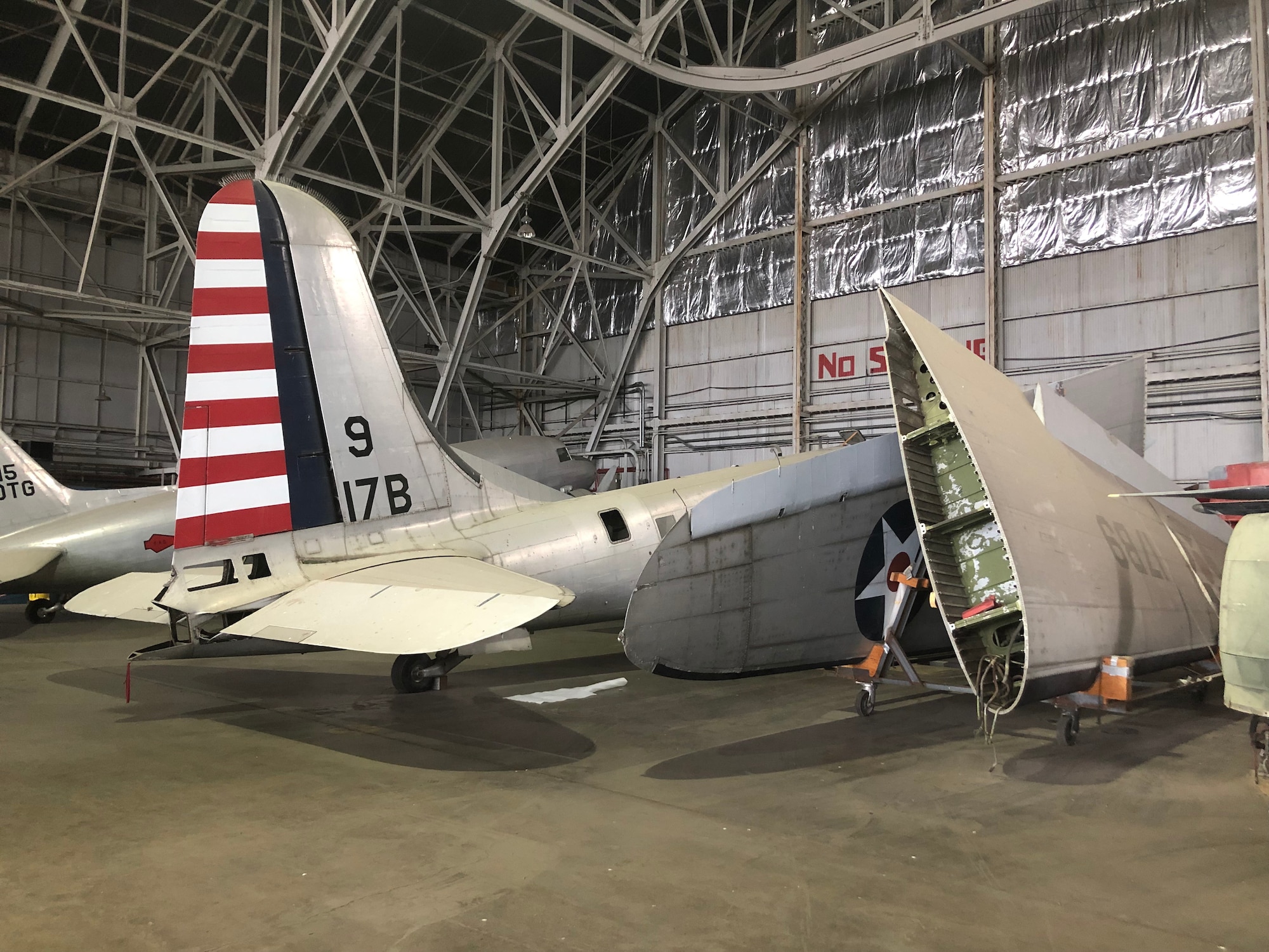 Douglas B-23 Dragon views in aircraft storage.