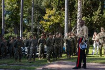 U.S. Marine Corps Commanding General of Marine Corps Recruit Depot San Diego and the Western Recruiting Region, Brig. Gen. James A. Ryans II, speaks to Marines with 3rd Recruit Training Battalion, Recruit Training Regiment, during an appreciation lunch at MCRD San Diego, California, Nov. 22, 2024.  The lunch was part of an appreciation lunch series hosted by depot leadership to recognize and thank the training battalions for their hard work. The lunch coincided with Spiritual Fitness Month, a program implemented to bring inner strength from higher purpose. MCRDSD is the first Marine Corps base to implement the Spiritual Fitness Month program. (U.S. Marine Corps photo by Cpl. Alexander O. Devereux)
