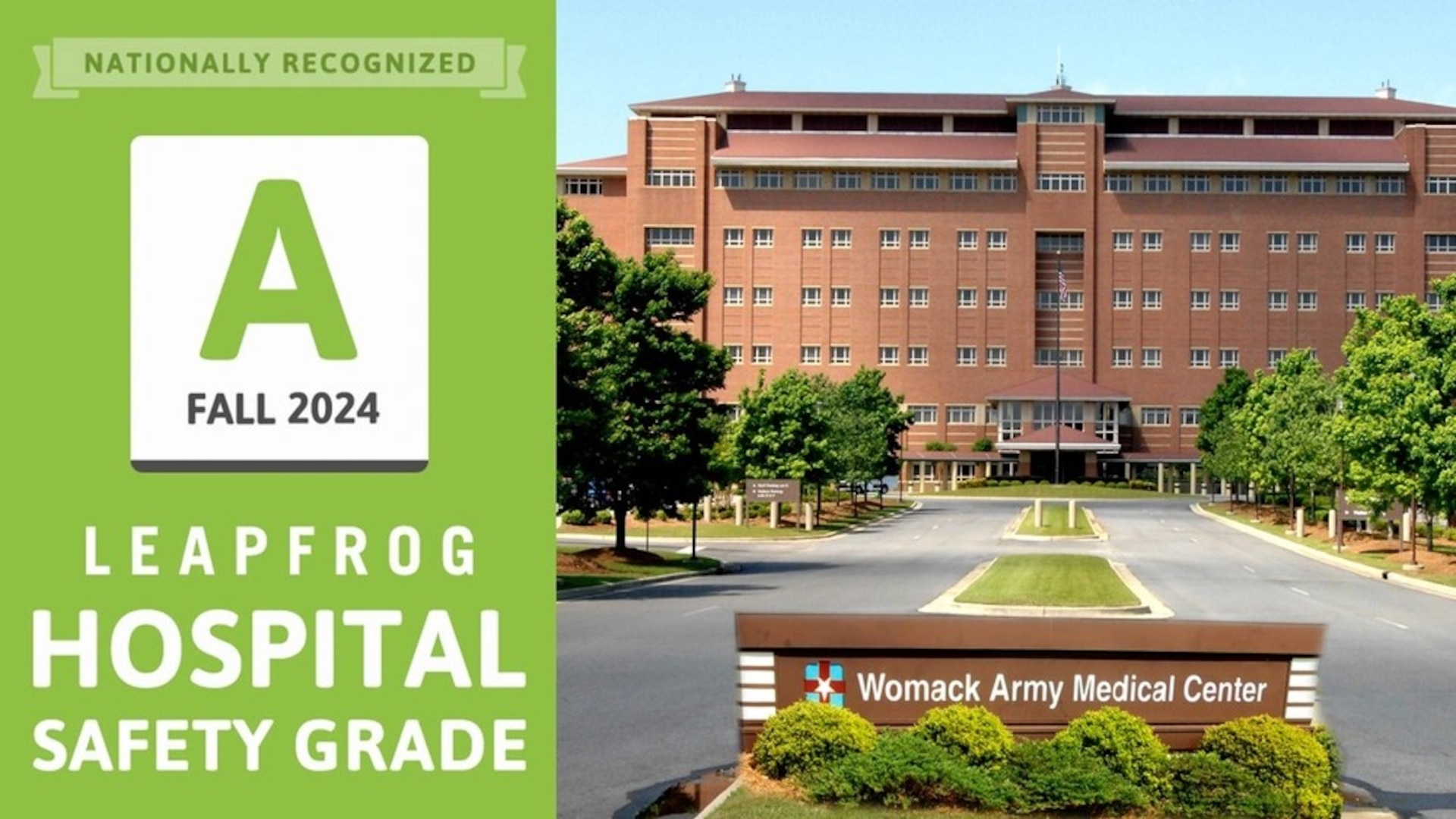 Womack Army Medical Center has achieved an impressive second consecutive “A” Hospital Safety Grade from the Leapfrog Group, solidifying their commitment to patient safety and quality care. One of 15 hospitals within the Defense Health Agency to achieve this grade.