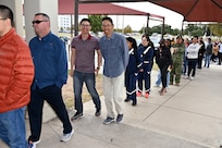 Leaders and DFAC staff thank the troops during Thanksgiving