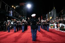 U.S. Marine Band San Diego performs for the 92nd Hollywood Parade in Hollywood, California, Dec. 1, 2024. Marine Band San Diego participated in the parade to improve community relations, increase morale, and demonstrate holiday spirit. (U.S. Marine Corps photo by Cpl. Sarah M. Grawcock)