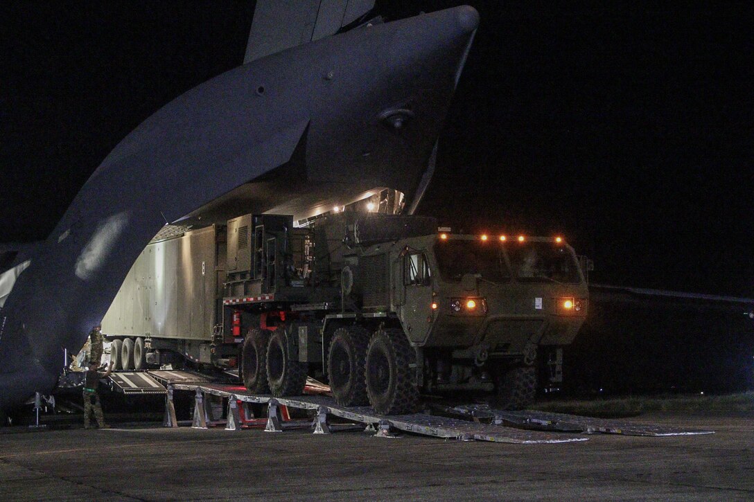 Mid-Range Capability (MRC) Launcher from Charlie Battery (MRC), 5th Battalion, 3rd Field Artillery (Long Range Fires Battalion), 1st Multi-Domain Task Force arrives as part of the capability’s first deployment into theater on Northern Luzon, Philippines, April 7, 2024.