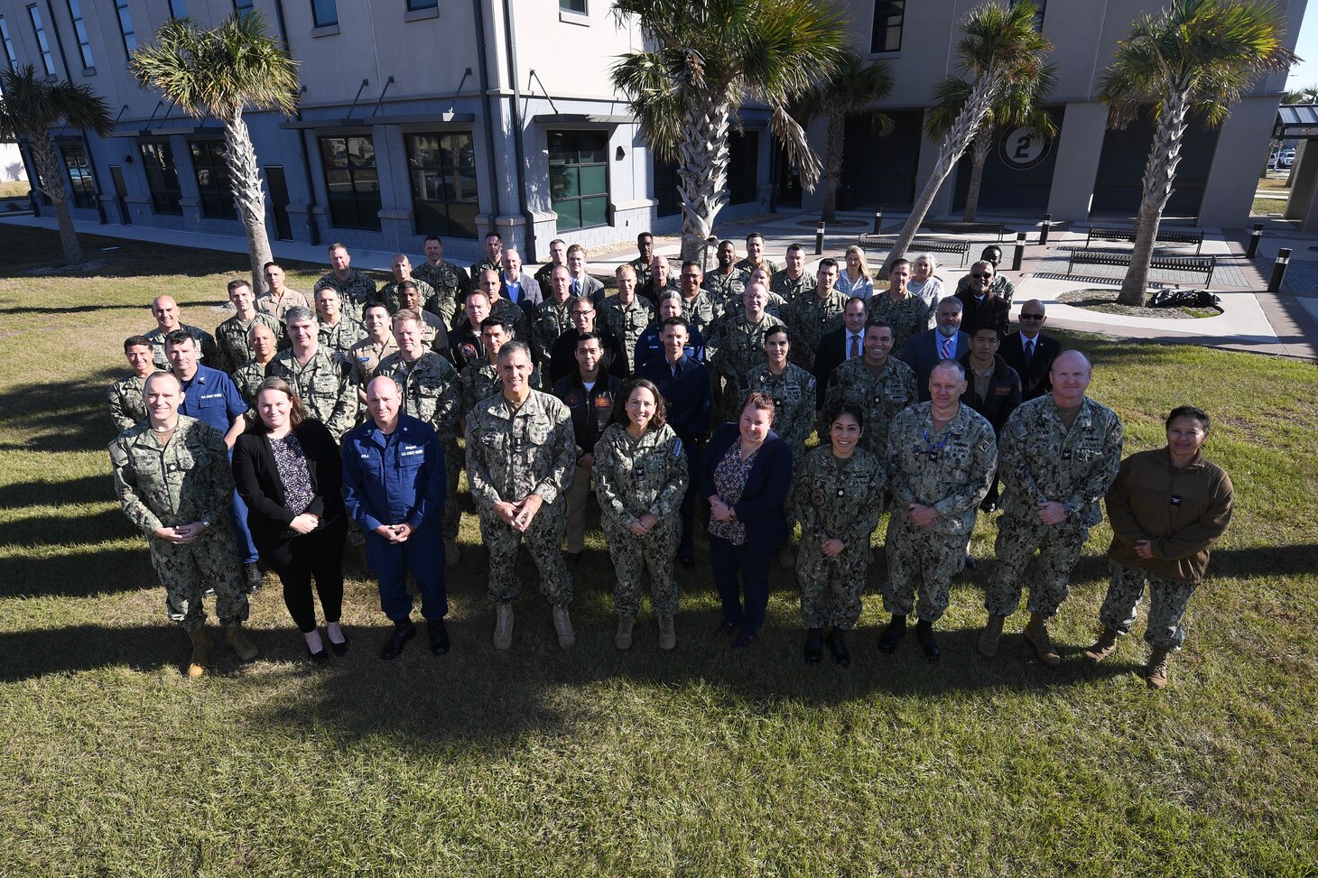 Rear Adm. Carlos Sardiello, Commander, U.S. Naval Forces Southern Command/U.S. 4th Fleet, and attending Foreign Area Officers (FAO) from the U.S. Southern Command Area of Responsibility participate in the group photo during U.S. 4th Fleet’s annual Maritime Synchronization Symposium. This year’s symposium theme was “Global Challenges in Regional Context”, and featured speakers from the U.S. Navy, U.S. Coast Guard, U.S. Office of Naval Intelligence, the William J. Perry Center for Hemispheric Defense Studies, Florida International University, and the U.S. Agency for International Development. Participants representing 14 countries and more than 20 outside agencies and commands also heard from planners to synchronize support of the upcoming Continuing Promise 2025 deployment of hospital ship USNS Comfort to the region and the UNITAS 2025 multinational maritime exercise, which the U.S. Navy will host in honor of the Navy’s 250th birthday.  U.S. Naval Forces Southern Command/U.S. 4th Fleet is the trusted maritime partner for Caribbean, Central and South America maritime forces leading to improved unity, security and stability.