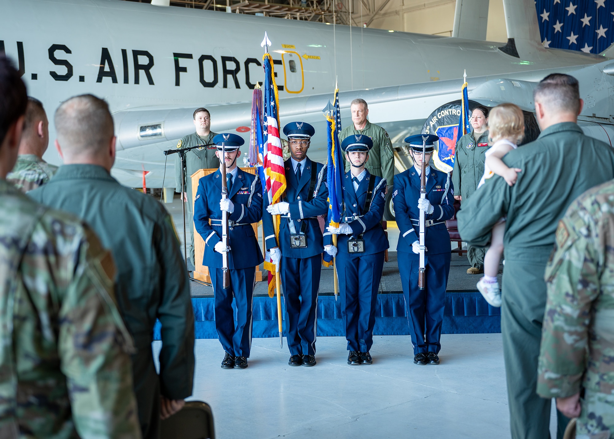 Honor guard posts colors