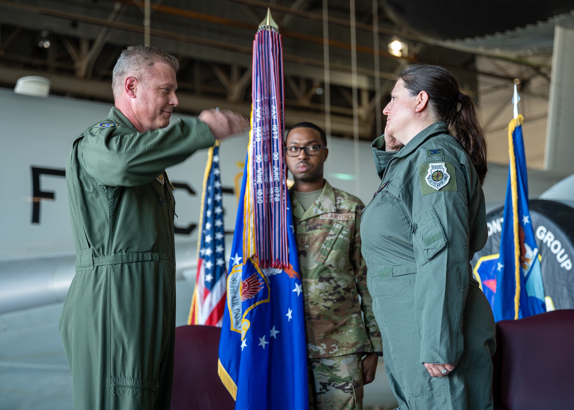 Salute during change of command